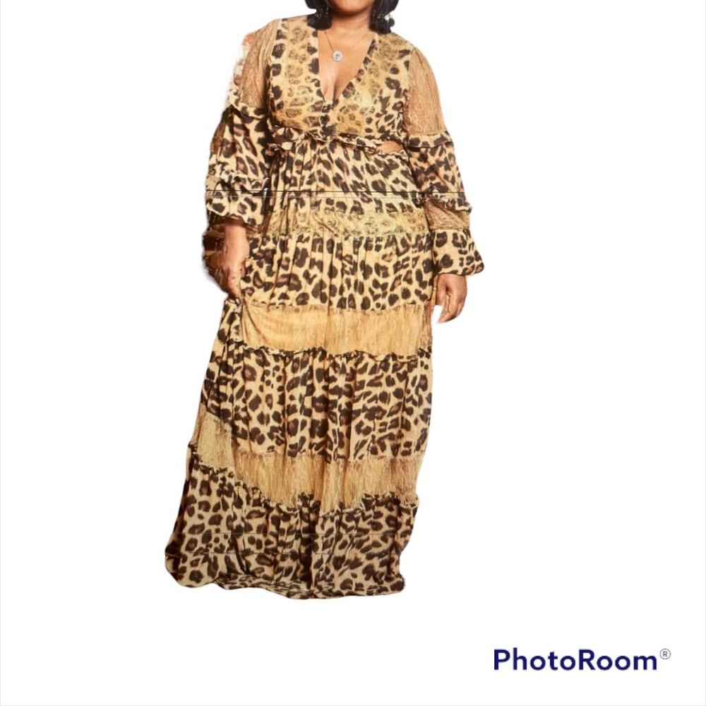 Roosevelt Leopard Print Maxi Dress